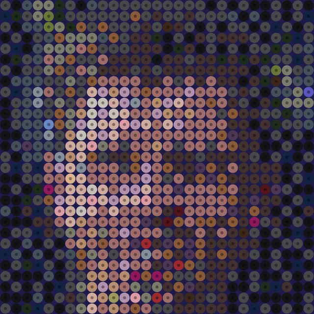 Portræt i perler – lav en perleplade af et foto – Beskåret til ansigtet
