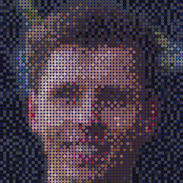 Portræt i perler – lav en perleplade af et foto – 2 × 2 plader · 58 × 58