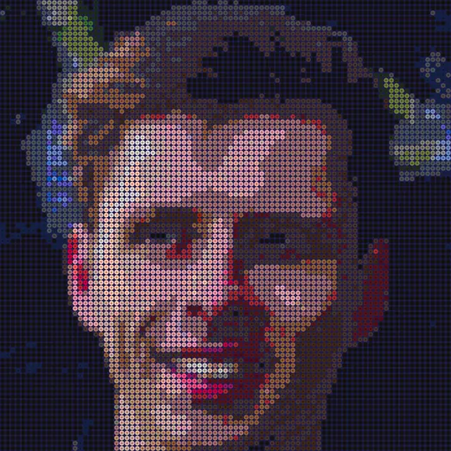 Portræt i perler – lav en perleplade af et foto – Kontrast +20 · Rene farver